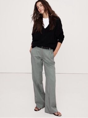 New Banana Republic Gray Wide Leg Everyday Pant Size Medium Tall